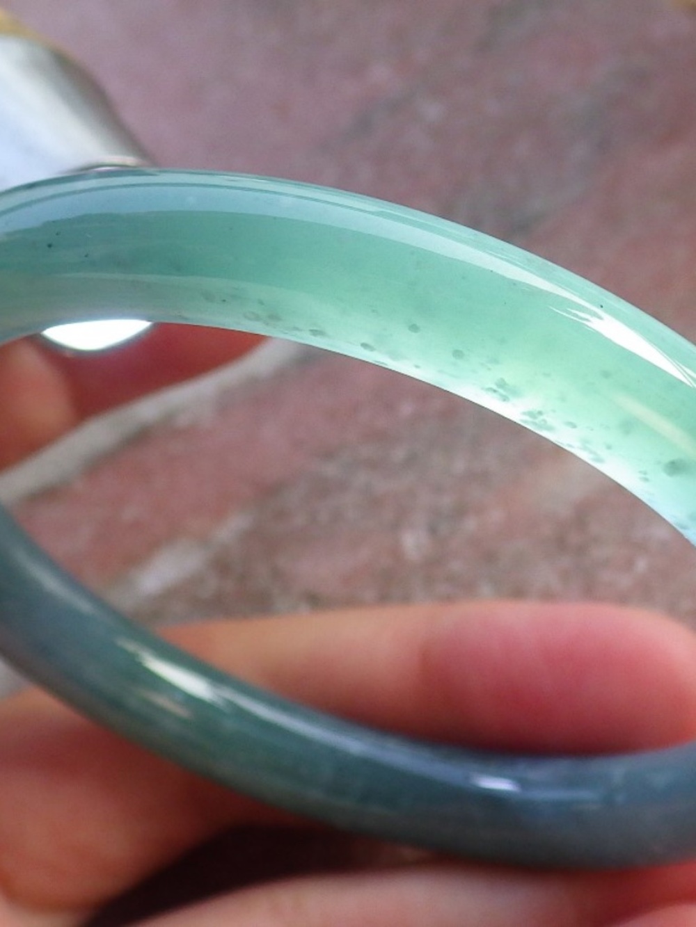 Certified Hand Carved Natural Burma A JADE Circle Jadeite Bangle Bracelet 56mm